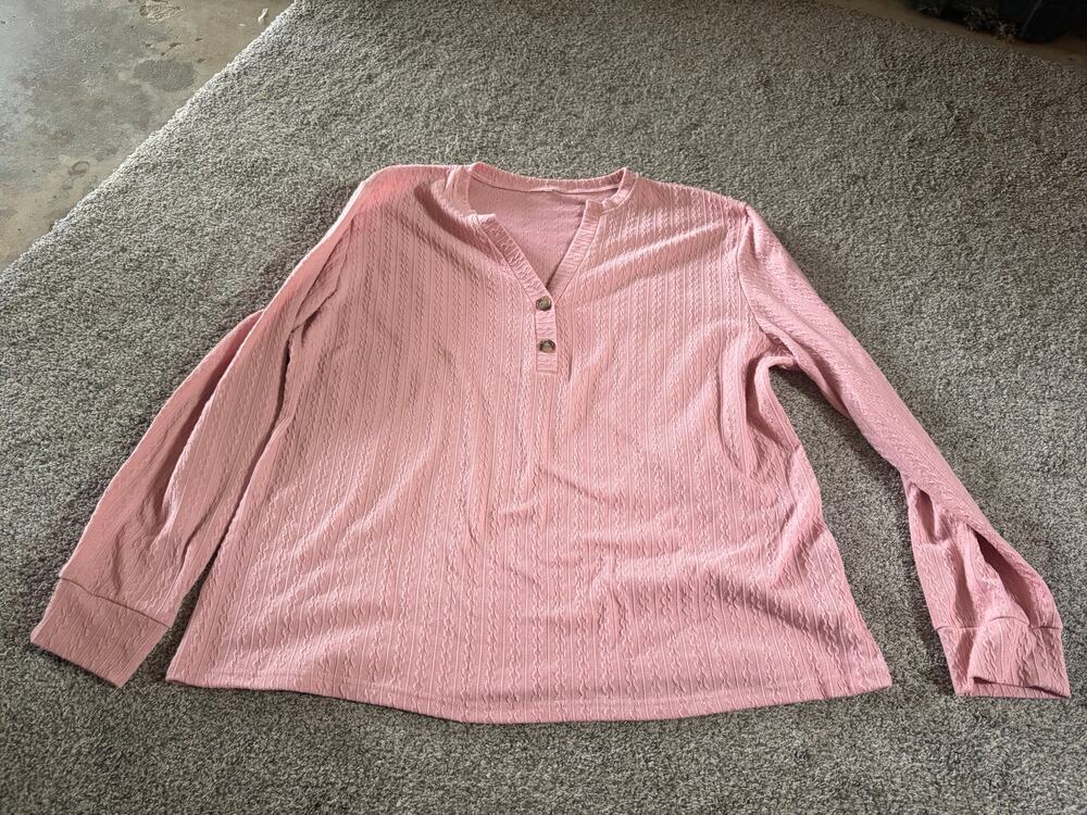 Womens 4xl pink long sleeve top